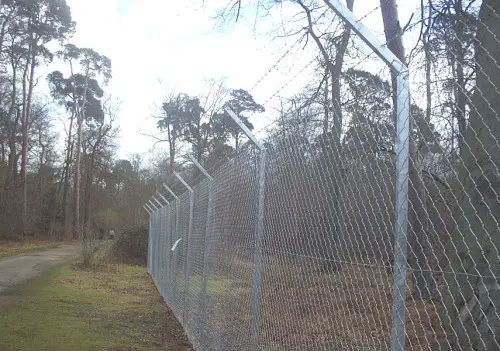 Security Fencing - Galvanised Chain Link with Baird Wire